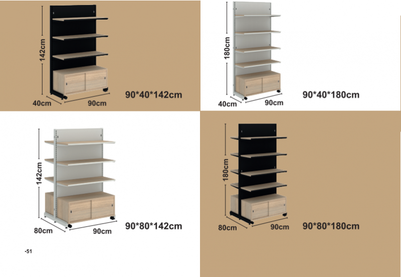 Þurrkaðir tréhyllur + Cabinet